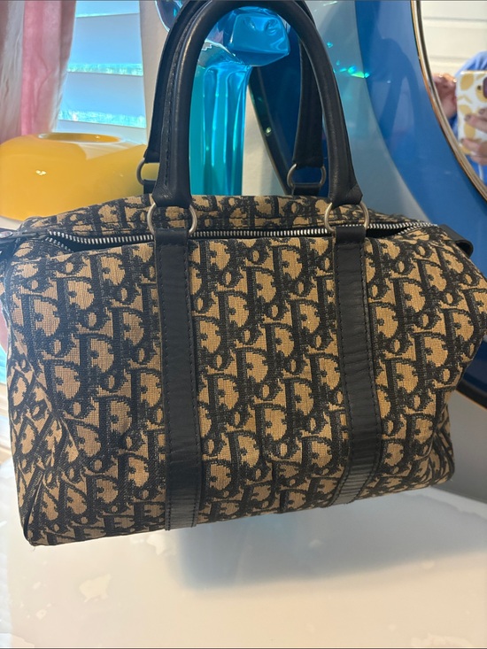 Dior Handbags - Authentic Dior Brown and Black Oblique Canvas Duffel Bag and belt